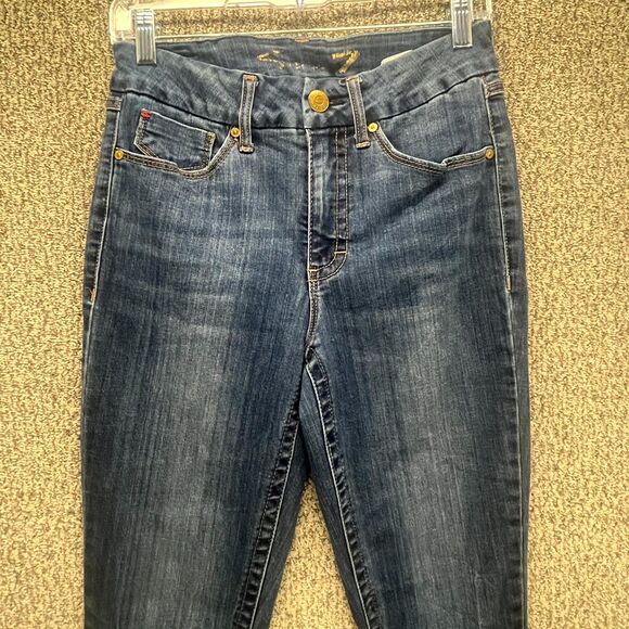 Seven7 Tummyless Skinny Jeans Womens Size 6 Blue Denim Cotton Stretch High Rise - Picture 7 of 16